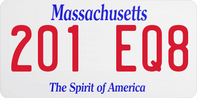 MA license plate 201EQ8