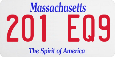 MA license plate 201EQ9