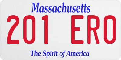 MA license plate 201ER0