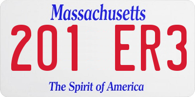 MA license plate 201ER3