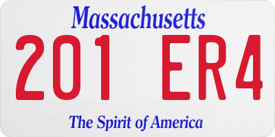 MA license plate 201ER4
