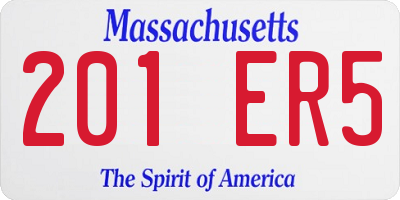 MA license plate 201ER5