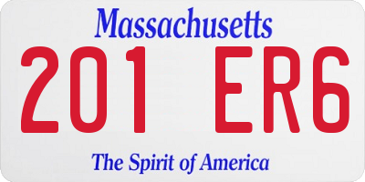 MA license plate 201ER6