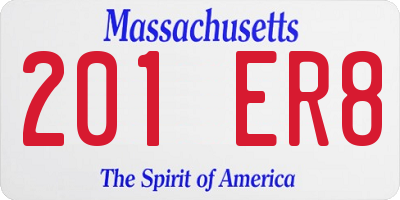 MA license plate 201ER8