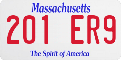 MA license plate 201ER9