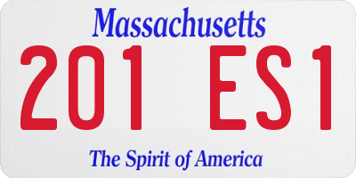 MA license plate 201ES1