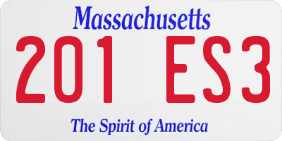 MA license plate 201ES3
