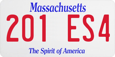 MA license plate 201ES4