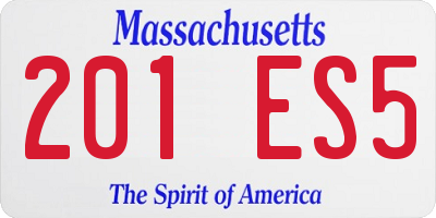 MA license plate 201ES5
