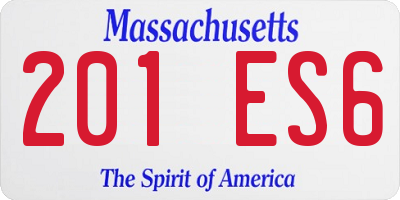 MA license plate 201ES6