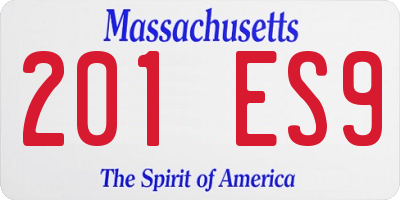 MA license plate 201ES9