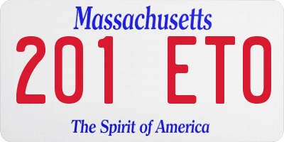 MA license plate 201ET0