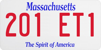 MA license plate 201ET1