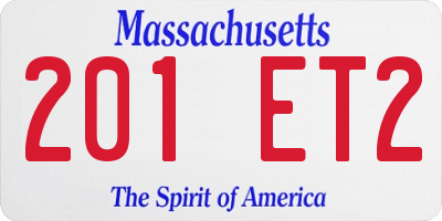 MA license plate 201ET2