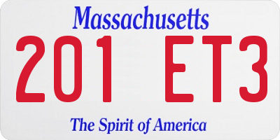 MA license plate 201ET3