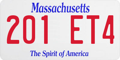 MA license plate 201ET4
