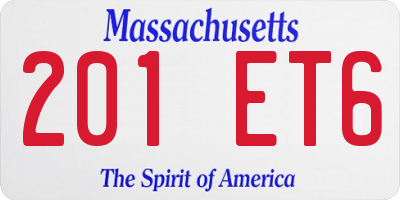 MA license plate 201ET6