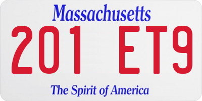MA license plate 201ET9