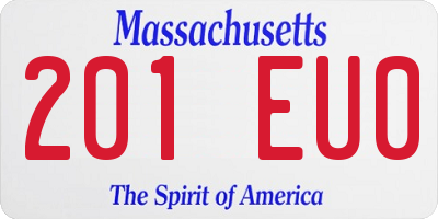 MA license plate 201EU0