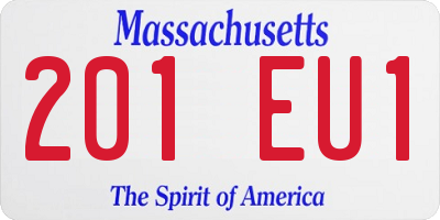 MA license plate 201EU1