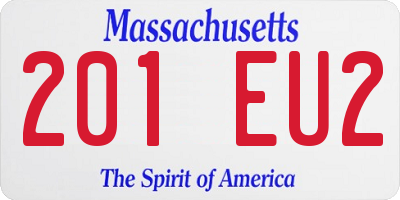 MA license plate 201EU2
