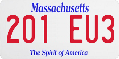 MA license plate 201EU3