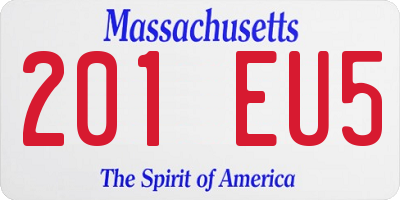 MA license plate 201EU5