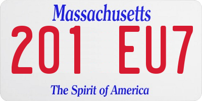 MA license plate 201EU7