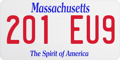 MA license plate 201EU9