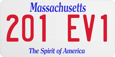 MA license plate 201EV1