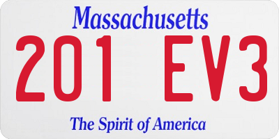 MA license plate 201EV3