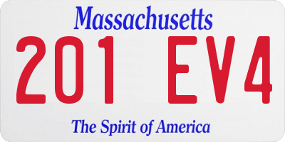 MA license plate 201EV4