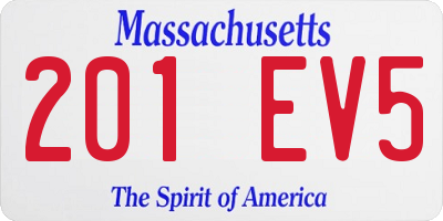 MA license plate 201EV5
