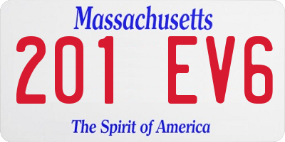 MA license plate 201EV6