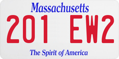 MA license plate 201EW2