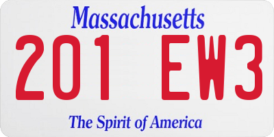 MA license plate 201EW3
