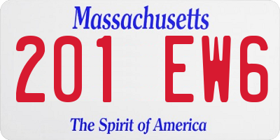 MA license plate 201EW6