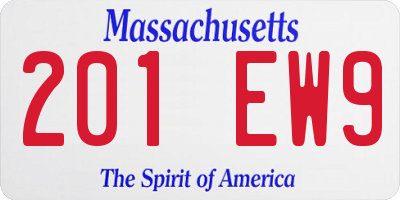 MA license plate 201EW9