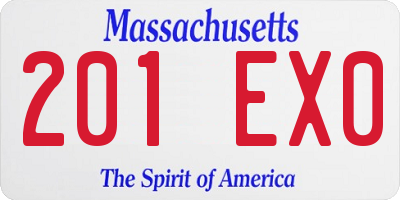 MA license plate 201EX0