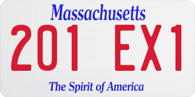 MA license plate 201EX1