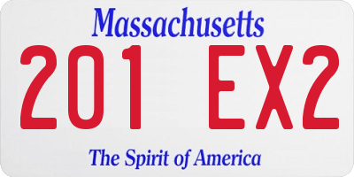 MA license plate 201EX2