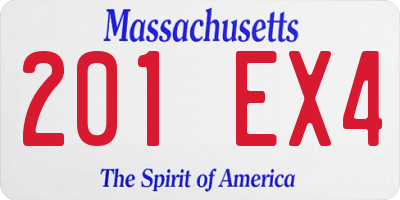 MA license plate 201EX4