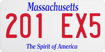 MA license plate 201EX5