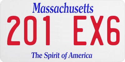 MA license plate 201EX6
