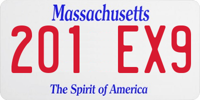 MA license plate 201EX9