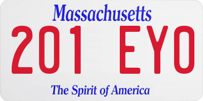 MA license plate 201EY0