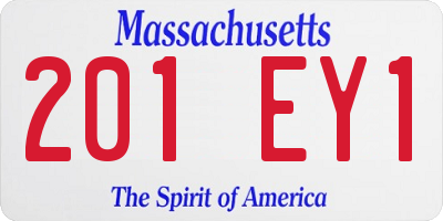 MA license plate 201EY1