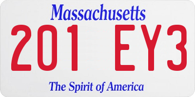 MA license plate 201EY3