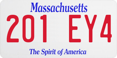 MA license plate 201EY4