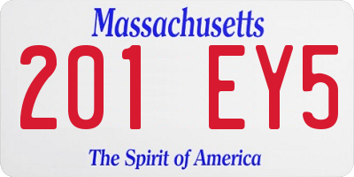 MA license plate 201EY5